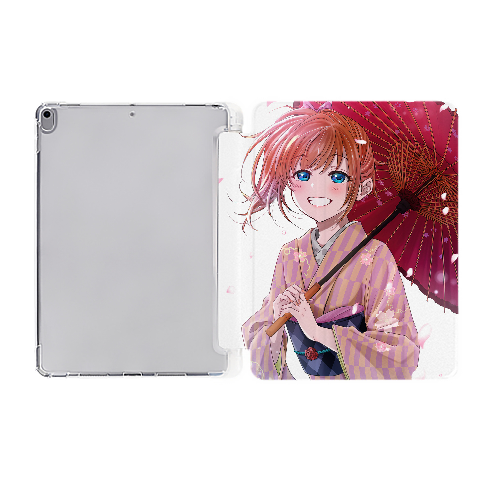 ぎんたま 坂田銀時（さかたぎんとき） 神楽 志村新八（しむら しんぱち） GINTAMA Sakata Gintoki Kagura Shimura Shinpachi IPad ケース ペン収納付き 三つ折りスタンド PUレザー×シリコン 対応機種9.5/10.5/10.9インチ